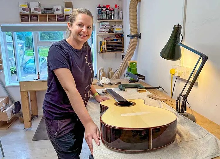 Rosie Heydenrych with one of her Turnstone Guitars