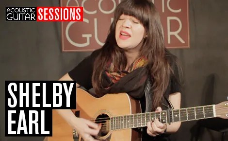 Seattle-based singer-songwriter Shelby Earl singing and playing guitar