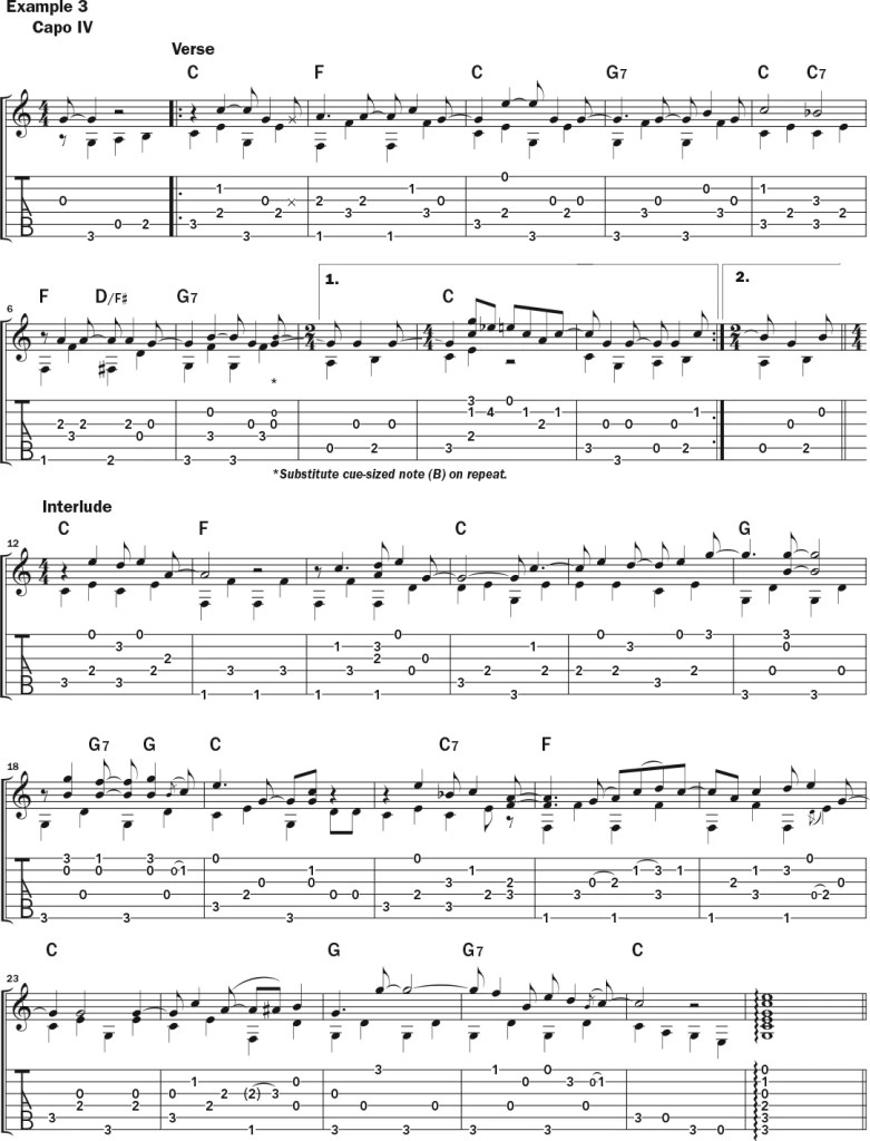 How to play like Happy Traum guitar lesson page 2