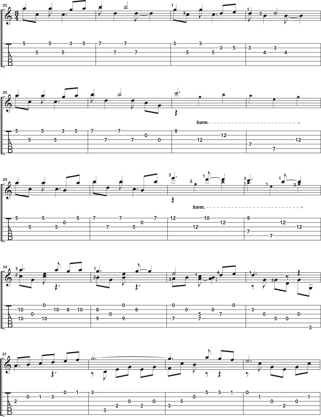 Guitar notation for Wedding Song (Dad's Gonna Cry) page 2