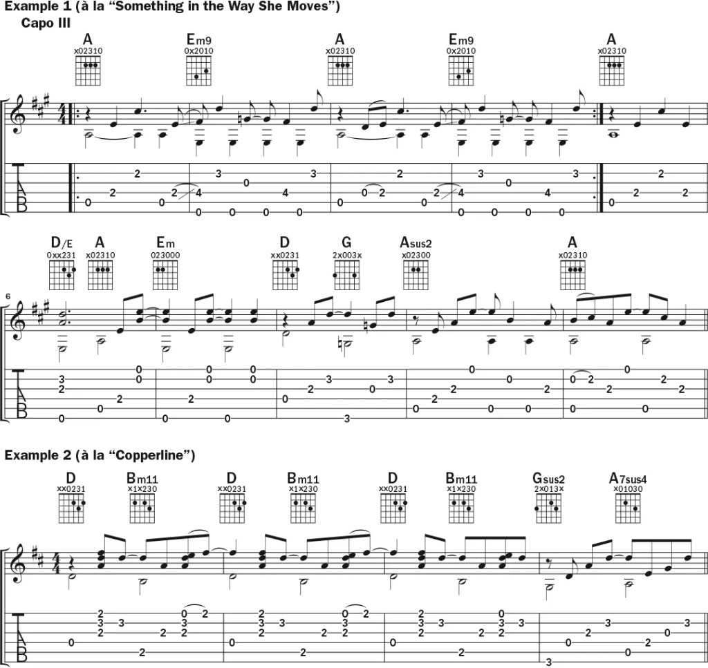 James Taylor guitar lesson music notation sheet 1