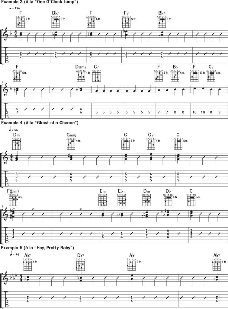 Freddie Green guitar lesson music notation sheet 2