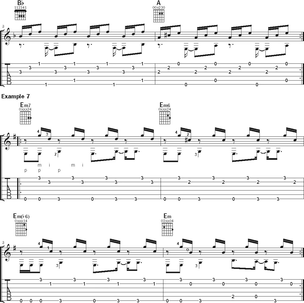 Disrupting Conventional Fingerpicking Patterns musical notation (page 3)