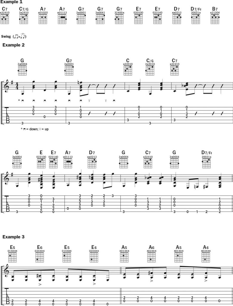 Add a Blues Flavor to Your Rhythm musical notation and tablature, Page 1