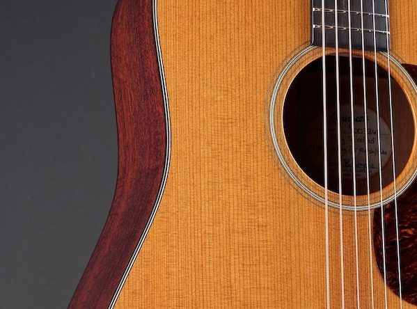 torrefied top on an acoustic guitar