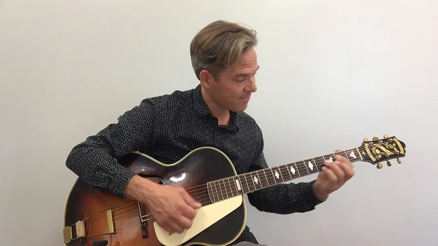 Jazz guitarist Greg Ruby with an Epiphone archtop