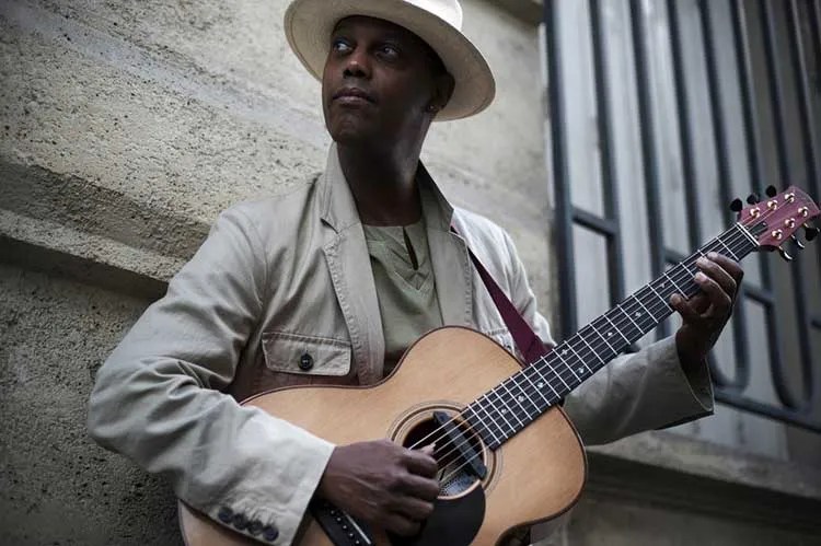 Eric Bibb with his acoustic guitar