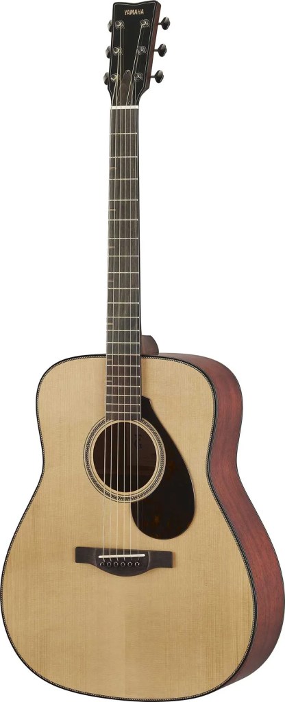 Yamaha FG9 Mahogany acoustic guitar angle