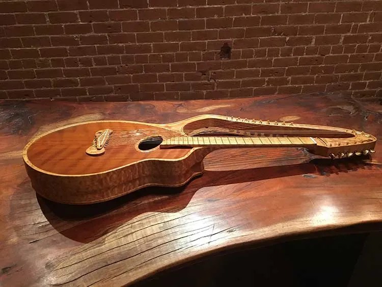 William Eaton harp guitar side view