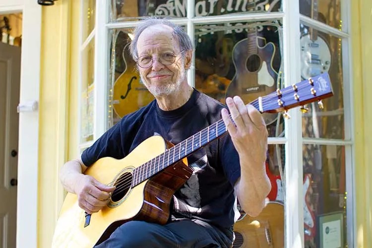 Eric Schoenberg at his guitar store in Tiburon, CA