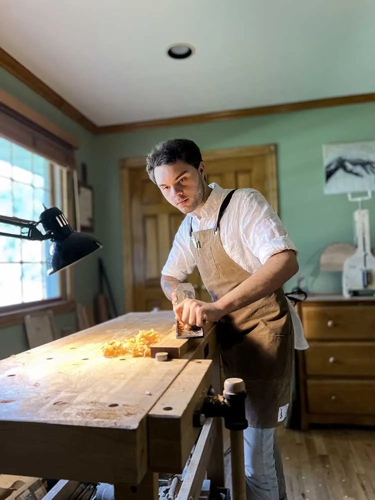 Luthier Brian Itzkin at his workbench