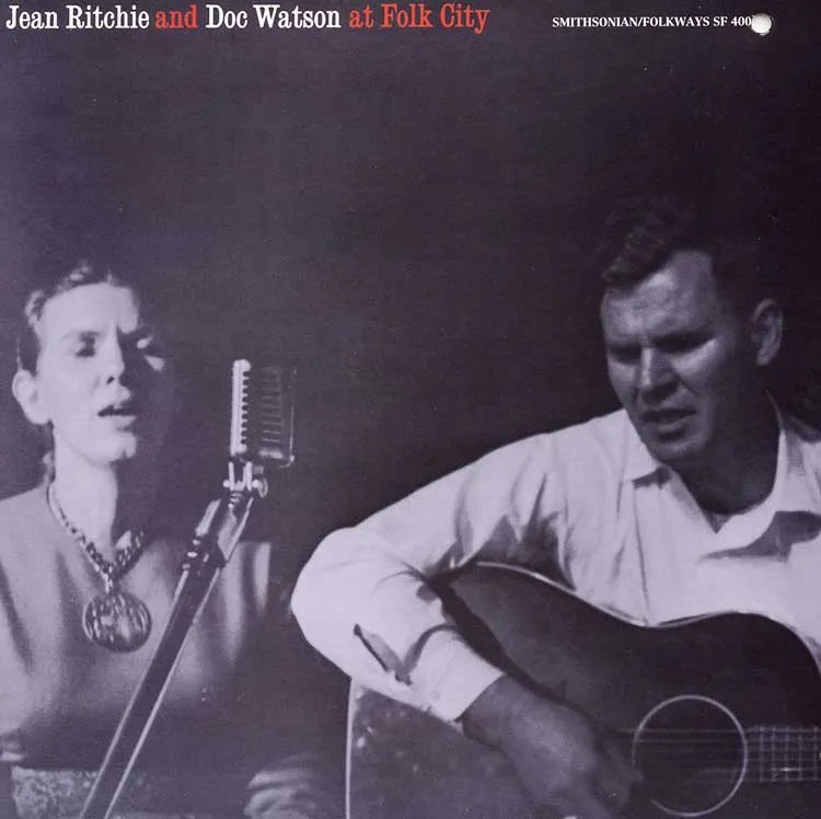 'Jean Ritchie and Doc Watson at Folk City' album cover artwork