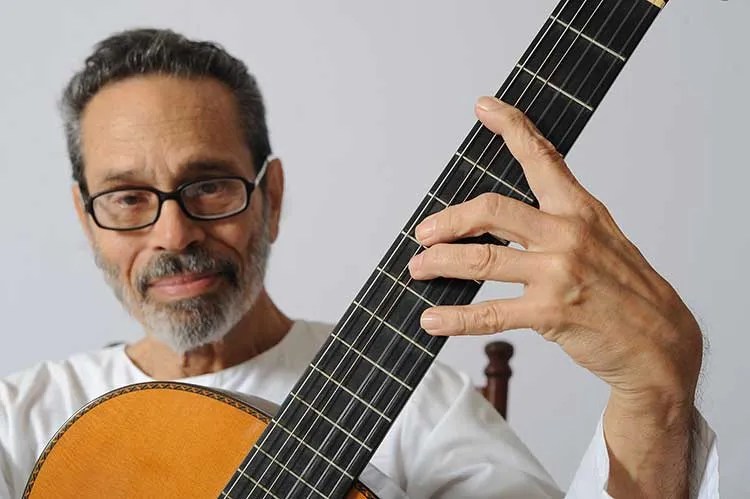 Classical guitarist and composer Leo Brower playing guitar