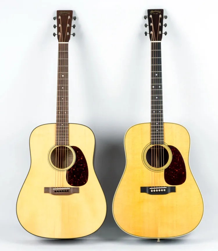 Martin Model America 1 and Standard Series D-28 acoustic guitars