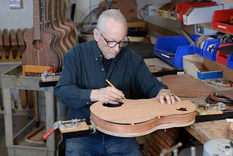 Rick Turner building a guitar