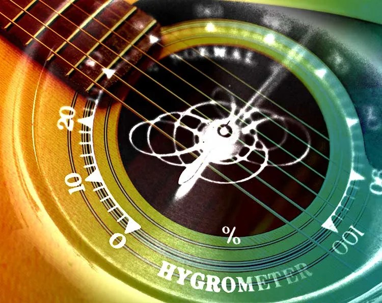 acoustic guitar soundhole humidity hygrometer