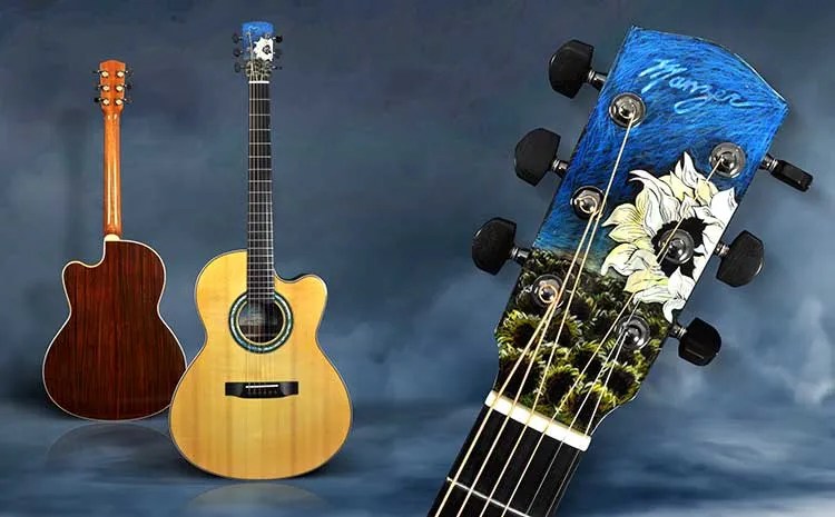 Linda Manzer's Sunflower Guitar for Ukraine.