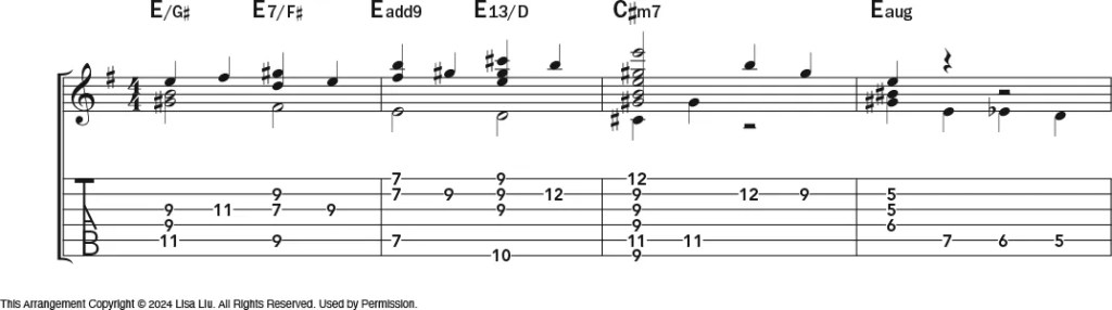 "Sweet Georgia Brown" guitar lesson music notation sheet 1 