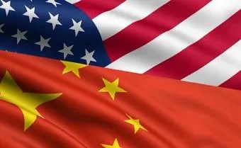 American flag and Chinese flag