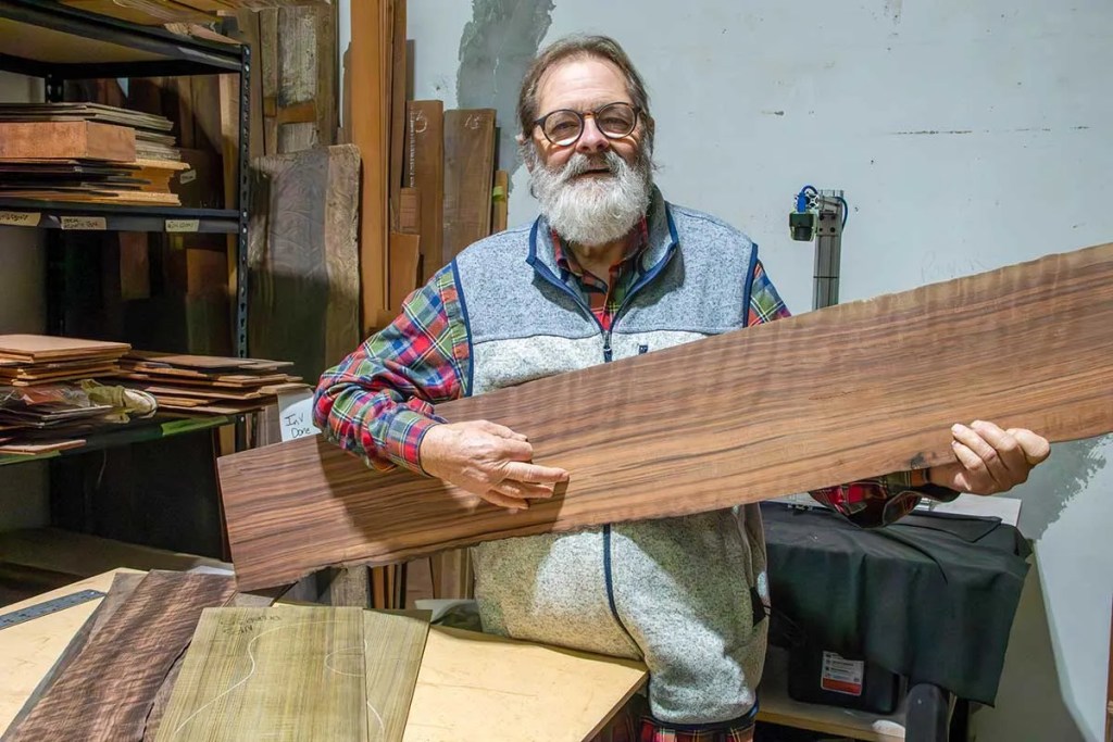 Santa Cruz Guitar Company's Richard Hoover in the wood vault