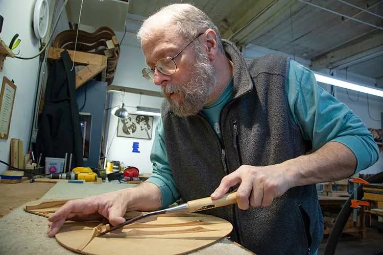 Dana Bourgeois carving top bracing