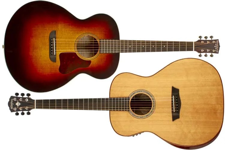 Washburn Revival Series Solo DeLuxe and Comfort Series Grand Auditorium acoustic guitars