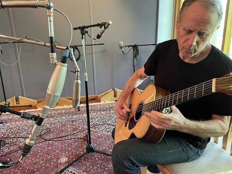 Will Ackerman playing guitar at imaginary road studio