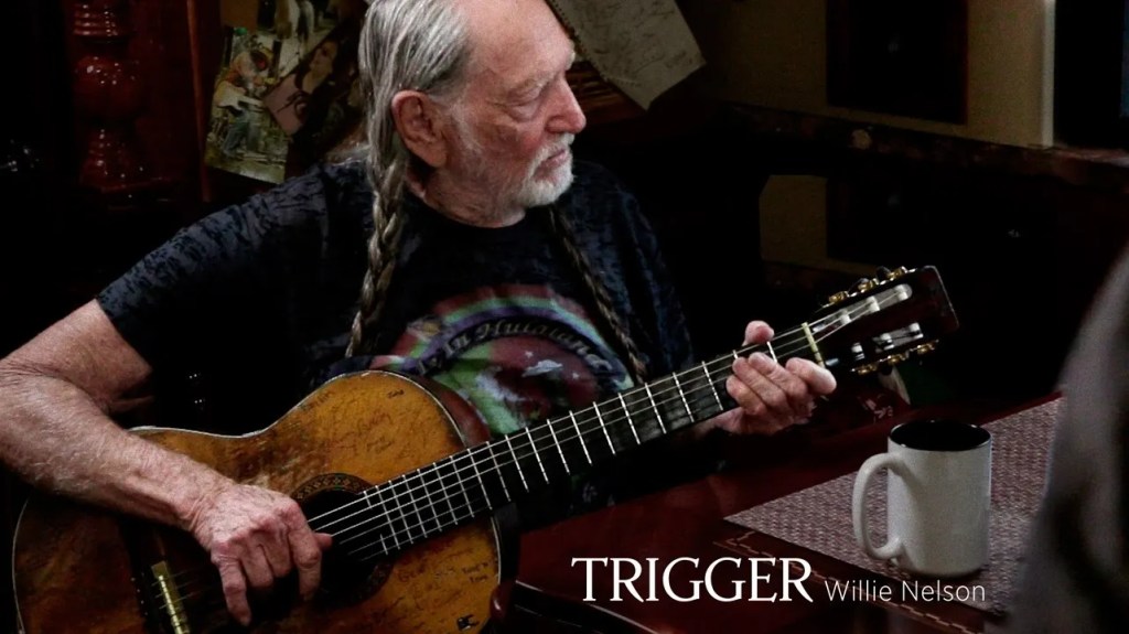 screen grab of willie nelson playing Trigger